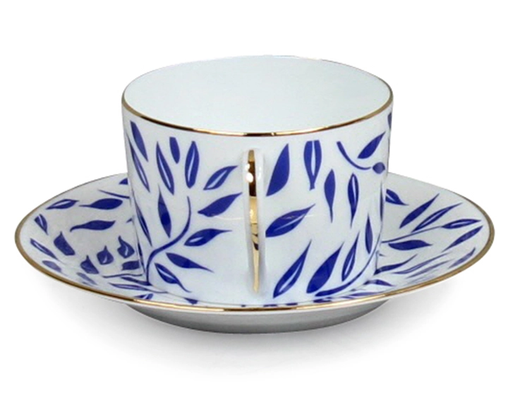 Tasse à thé avec soucoupe en porcelaine lot de 2 Tasse à thé avec soucoupe en porcelaine lot de 2