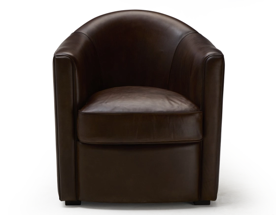 Fauteuil club cuir marron soutenu