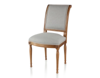 Chaise ancienne style directoire bois teinte ancienne et tissu gris clair Chaise ancienne style directoire bois teinte ancienne et tissu gris clair
