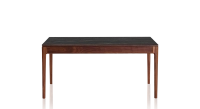 Table extensible 8 à 14 personnes en noyer et céramique allonges bois avec bois teinte naturelle et plateau céramique effet marbre noir 210x100 cm Table extensible 8 à 14 personnes en noyer et céramique allonges bois avec bois teinte naturelle et plateau céramique effet marbre noir 210x100 cm