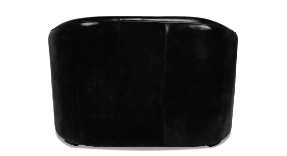 2 seater leather club sofa black