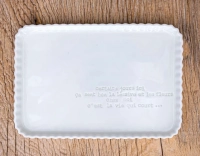 Plat rectangulaire avec message GM Plat rectangulaire avec message GM