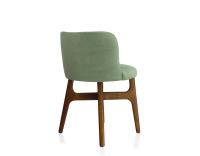 Designer chair cherry-stained wood green fabric seat Designer chair cherry-stained wood green fabric seat