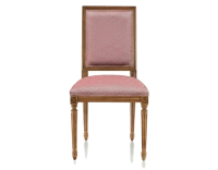 Chaise ancienne style Louis XVI bois teinte ancienne et tissu chevron bordeaux