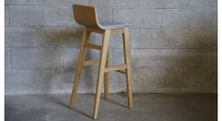 Oak bar stool H80 cm wood stain X seat fabric Y