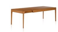 Table extensible en chêne 8 à 12 personnes avec plateau et allonges bois teinte merisier 180x100 cm Table extensible en chêne 8 à 12 personnes avec plateau et allonges bois teinte merisier 180x100 cm