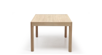 Extending table for 8 to 12 people in oak and ceramic with ceramic extensions natural wood finish and ceramic travertine stone effect 180x100 cm Extending table for 8 to 12 people in oak and ceramic with ceramic extensions natural wood finish and ceramic travertine stone effect 180x100 cm