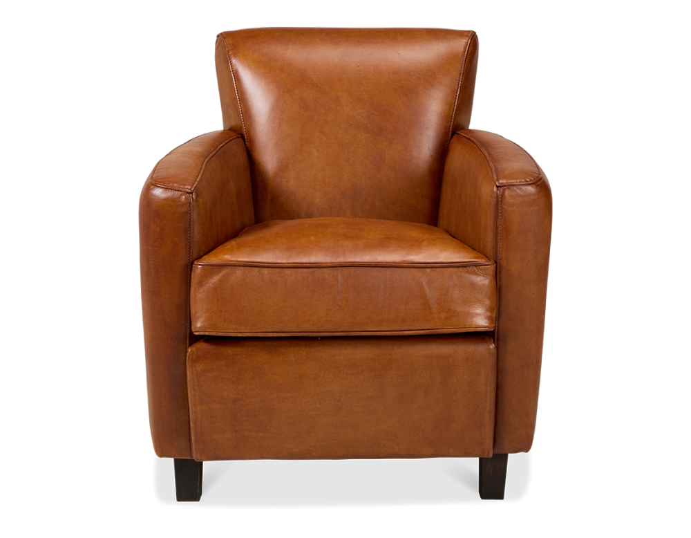 Fauteuil club cuir marron clair Fauteuil club cuir marron clair