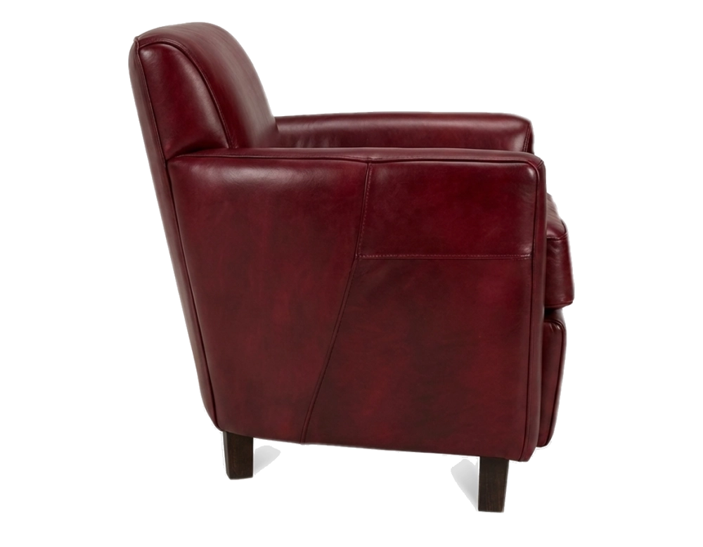 Fauteuil club cuir rouge carmin