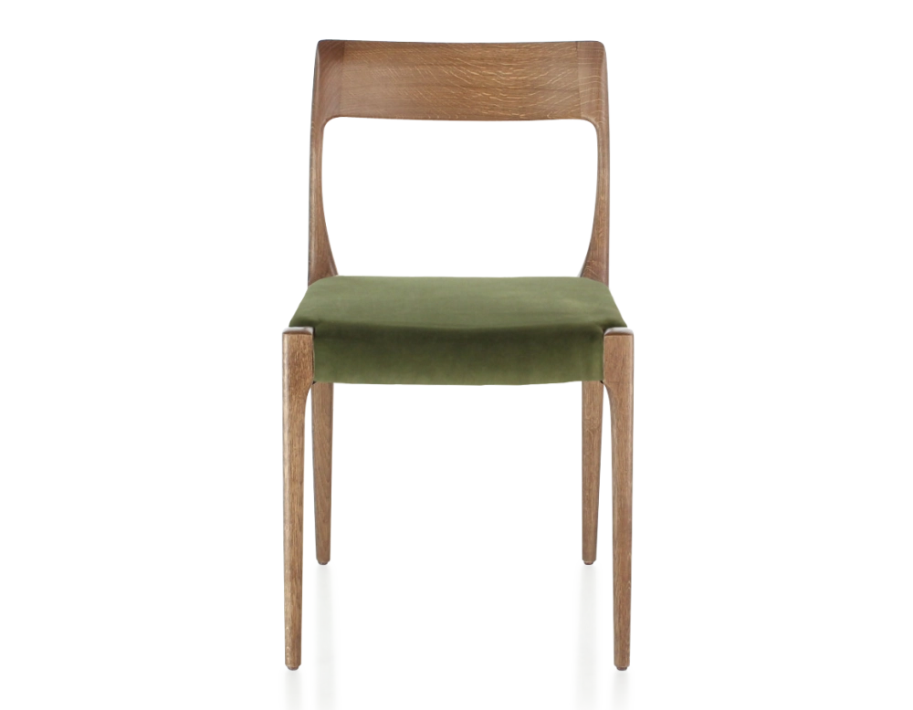 Scandinavian chair wood stained walnut seat olive green fabric Scandinavian chair wood stained walnut seat olive green fabric