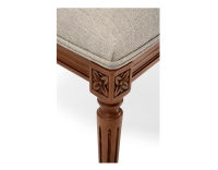 Chaise ancienne style Louis XVI dossier canné assise tissu beige naturel Chaise ancienne style Louis XVI dossier canné assise tissu beige naturel