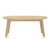 Table basse ovale en chêne teinte naturelle 100x60 cm Table basse ovale en chêne teinte naturelle 100x60 cm