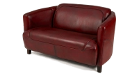 Canapé club cuir 2 places rouge carmin