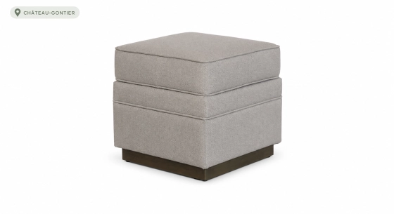 Terracotta velvet fabric pouf