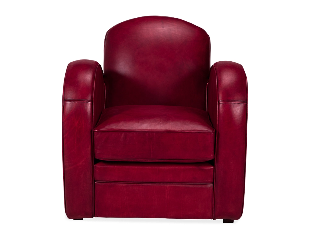 Fauteuil club cuir rouge carmin Fauteuil club cuir rouge carmin