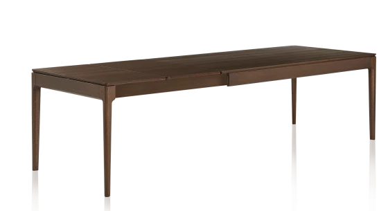 Table extensible en chêne foncé allonges chêne 140x90 cm