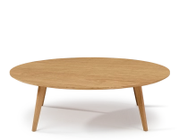 Mesa de centro redonda de roble con tablero de madera F1 tinte natural 110x110x30 cm