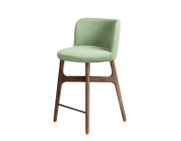 Tabouret de bar h60 cm bois teinte marron foncé assise tissu vert Tabouret de bar h60 cm bois teinte marron foncé assise tissu vert