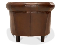 Fauteuil chesterfield cuir marron vintage accoudoirs cloutés Fauteuil chesterfield cuir marron vintage accoudoirs cloutés