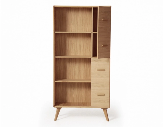 Oak bookcase natural wood finish