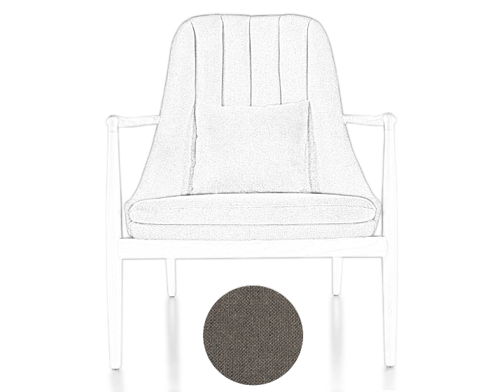 Fauteuil scandinave bois teinte merisier et tissu gris clair Fauteuil scandinave bois teinte merisier et tissu gris clair