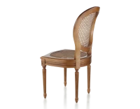 Chaise ancienne style Louis XVI bois teinte ancienne assise et dossier cannés