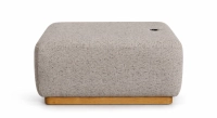 Pouf en tissu chiné beige