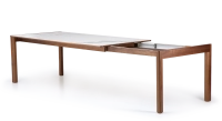 Table extensible 8 à 12 personnes en noyer et céramique allonges céramique bois teinte naturelle et céramique effet marbre blanc m1 160x100 cm Table extensible 8 à 12 personnes en noyer et céramique allonges céramique bois teinte naturelle et céramique effet marbre blanc m1 160x100 cm