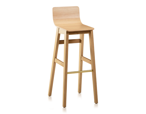 Tabouret de bar en chêne H80 cm bois teinte naturelle