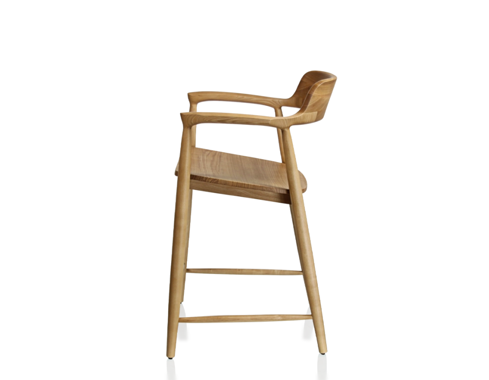 Bar stool H60 cm natural wood stain Bar stool H60 cm natural wood stain