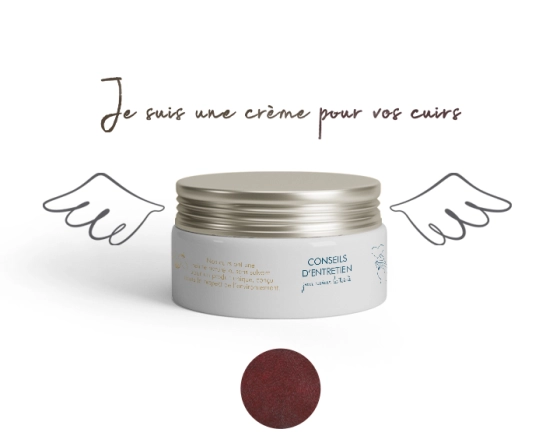 Crème de soin teintée pour cuir de buffle rouge carmin