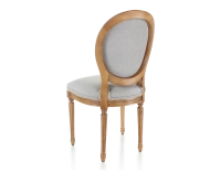 Chaise ancienne style Louis XVI bois teinte ancienne et tissu gris clair Chaise ancienne style Louis XVI bois teinte ancienne et tissu gris clair