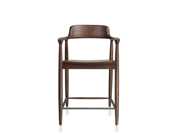 Bar stool H60 cm dark brown stained wood