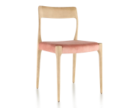 Scandinavian chair wood stained natural seat pale pink velvet fabric Scandinavian chair wood stained natural seat pale pink velvet fabric