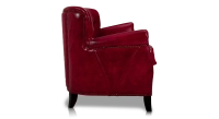 Canapé club cuir 3 places rouge carmin accoudoirs cloutés Canapé club cuir 3 places rouge carmin accoudoirs cloutés