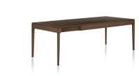 Table extensible en chêne 6 à 12 personnes avec plateau et allonges bois teinte marron foncé 140x100 cm Table extensible en chêne 6 à 12 personnes avec plateau et allonges bois teinte marron foncé 140x100 cm