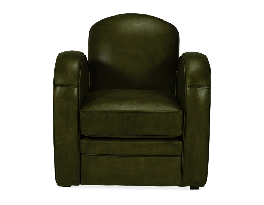 Fauteuil club cuir vert olive Fauteuil club cuir vert olive