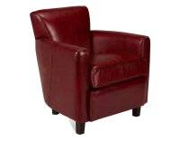 Sillón club de piel rojo carmín