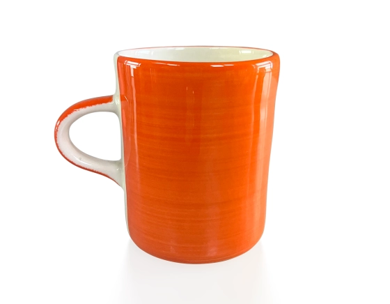 Plain orange ceramic mug