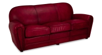 Canapé club cuir 3 places rouge carmin accoudoirs cloutés Canapé club cuir 3 places rouge carmin accoudoirs cloutés