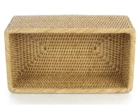 Cesta de almacenaje rectangular de ratán marrón