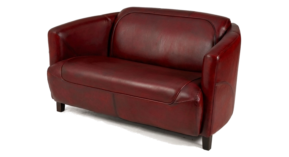 Canapé club cuir 2 places rouge carmin