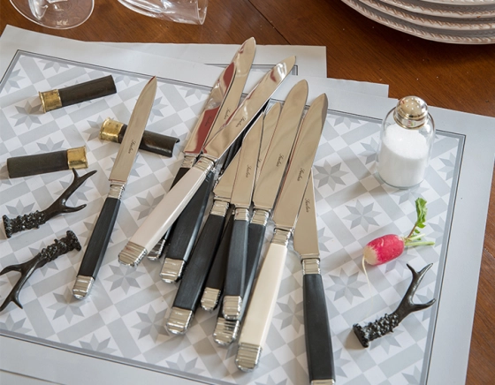 Knife holder in stag wood, set of 6