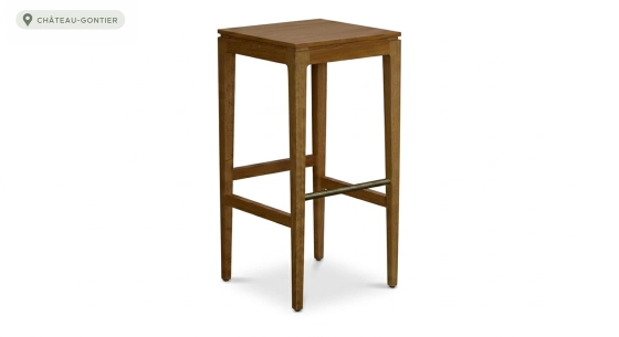 Tabouret de bar design H80 cm bois teinte naturelle assise bois