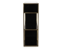 Console design frêne laqué noir et métal patine laiton Console design frêne laqué noir et métal patine laiton