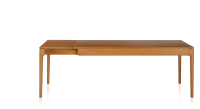 Table extensible en chêne 8 à 12 personnes avec plateau et allonges bois teinte merisier 180x100 cm Table extensible en chêne 8 à 12 personnes avec plateau et allonges bois teinte merisier 180x100 cm