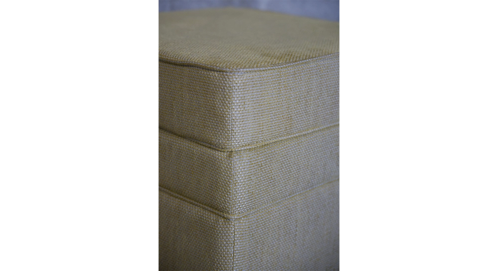 Terracotta velvet fabric pouf