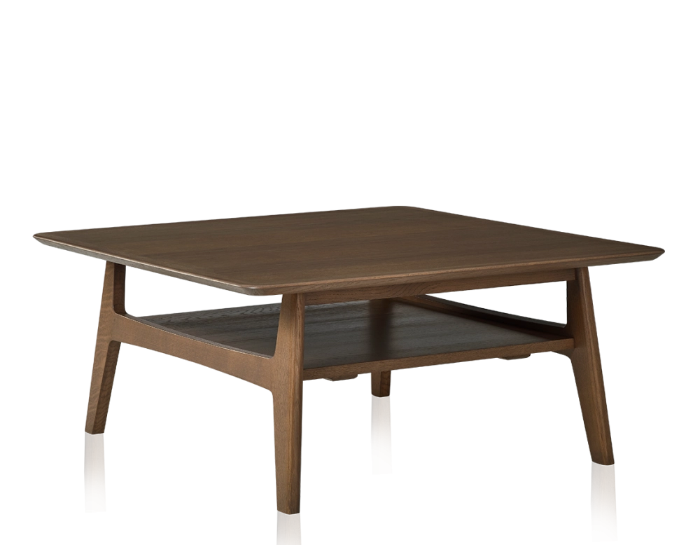 Square oak coffee table walnut stain 100x100 cm 100x100 cm Square oak coffee table walnut stain 100x100 cm 100x100 cm