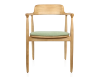 Chaise scandinave bois teinte naturelle et tissu vert Chaise scandinave bois teinte naturelle et tissu vert