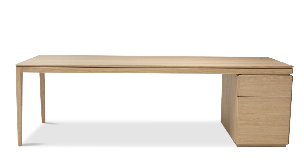 Bureau de direction chêne teinte naturelle plateau bois 250x100 Bureau de direction chêne teinte naturelle plateau bois 250x100
